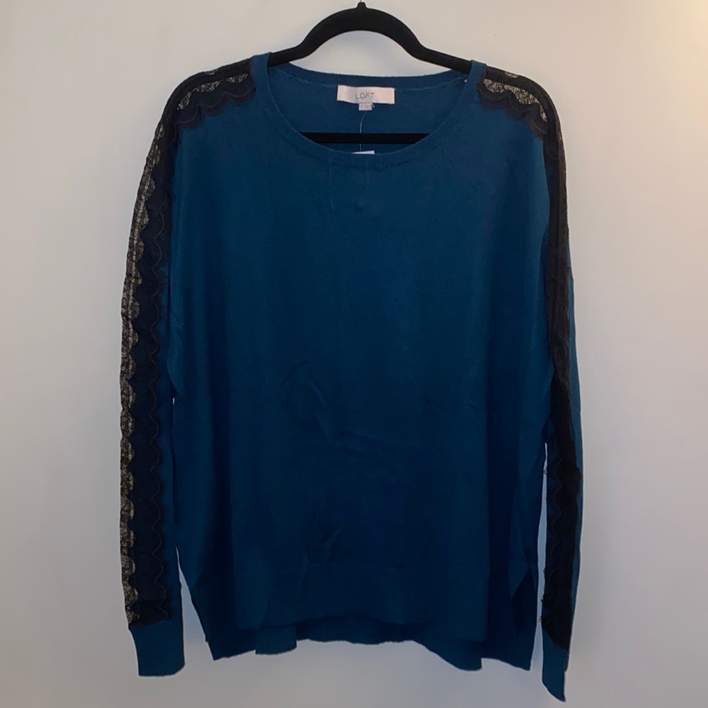 NWT Ann Taylor Loft sweater with lace sleeve